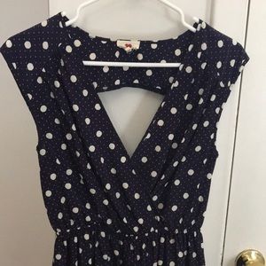 One Clothing Polka Dot Wrap Cutout Dress